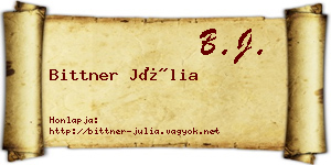 Bittner Júlia névjegykártya
